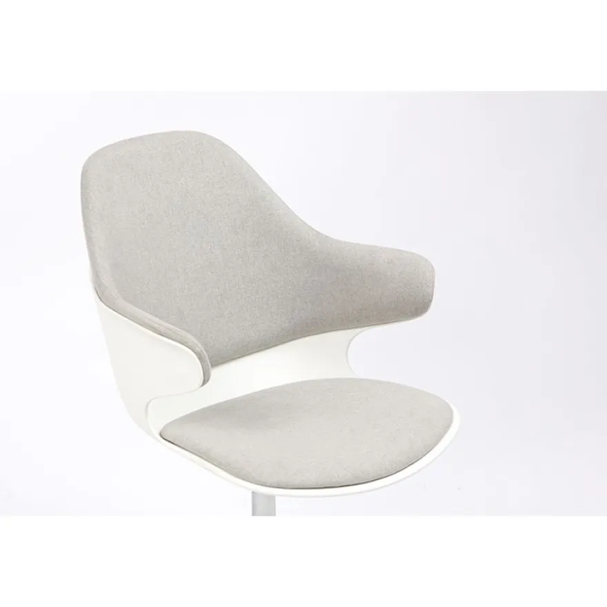 Lot de 2 chaises KHONG - avec accoudoirs - blanc et gris