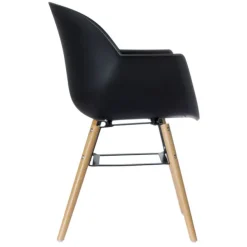 Lot de 2 chaises WISEMAN - Pieds en hêtre massif - noir