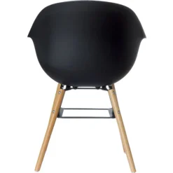 Lot de 2 chaises WISEMAN - Pieds en hêtre massif - noir