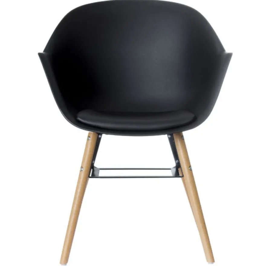 Lot de 2 chaises WISEMAN - Pieds en hêtre massif - noir