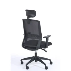 Lot de 2 fauteuils de bureau SCOTT - accoudoirs réglables - appuie-tête réglable - noir