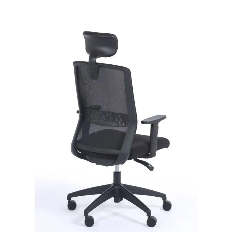 Lot de 2 fauteuils de bureau SCOTT - accoudoirs réglables - appuie-tête réglable - noir