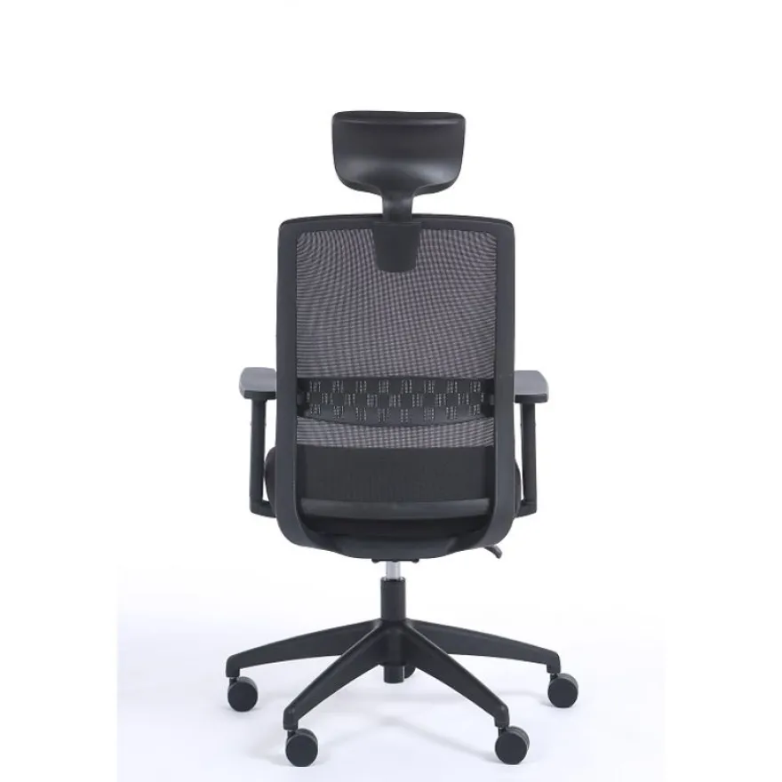 Lot de 2 fauteuils de bureau SCOTT - accoudoirs réglables - appuie-tête réglable - noir
