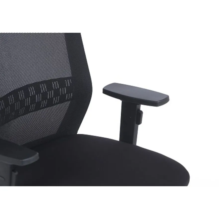 Lot de 2 fauteuils de bureau SCOTT - accoudoirs réglables - appuie-tête réglable - noir
