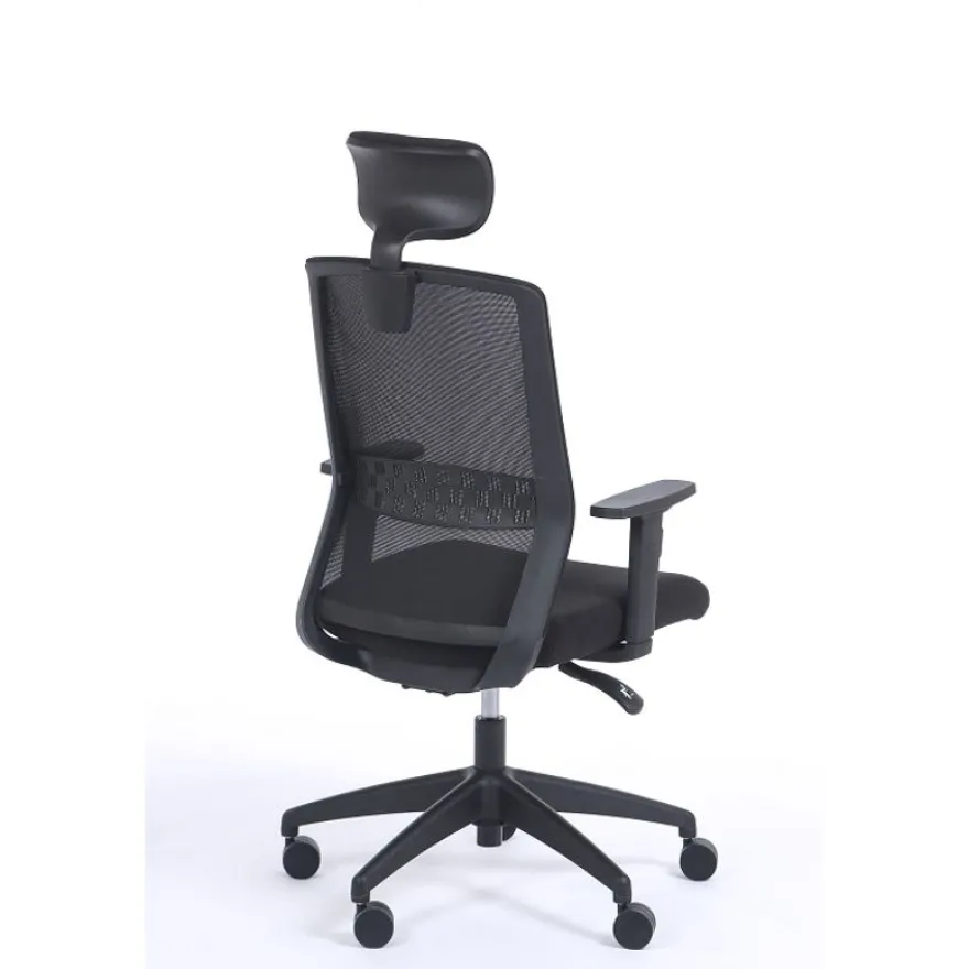 Lot de 2 fauteuils de bureau SCOTT - accoudoirs réglables - appuie-tête réglable - noir