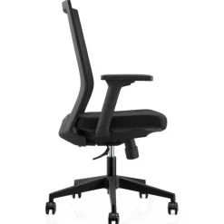 Lot de 5 fauteuils de bureau MAX - accoudoirs réglables - noir