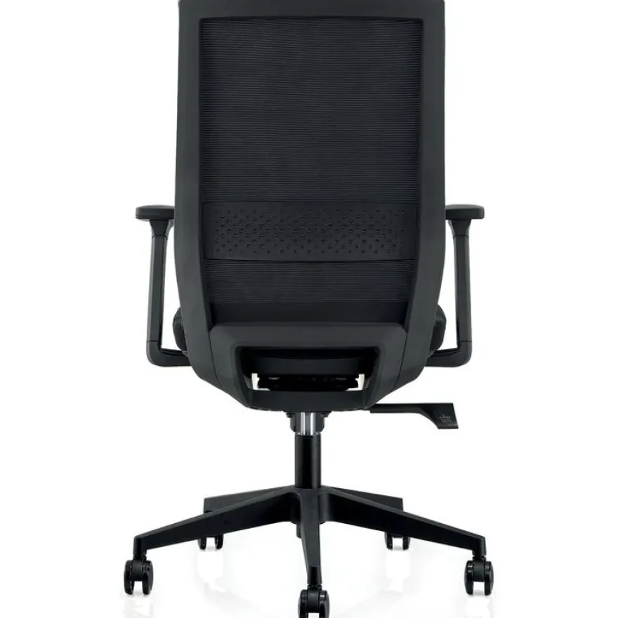 Lot de 5 fauteuils de bureau MAX - accoudoirs réglables - noir