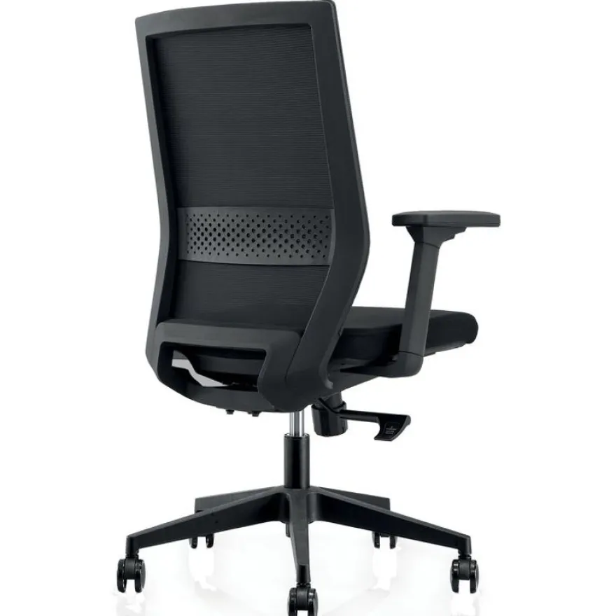 Lot de 5 fauteuils de bureau MAX - accoudoirs réglables - noir