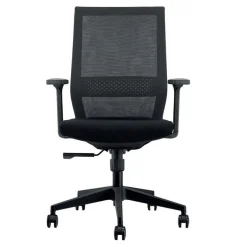 Lot de 5 fauteuils de bureau MAX - accoudoirs réglables - noir