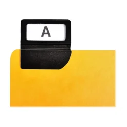 Lot de 24 guides alphabétiques 150×105 mm – Cartes à onglets métalliques noir