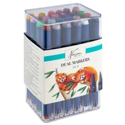 Lot de 24 marqueurs à alcool double pointe