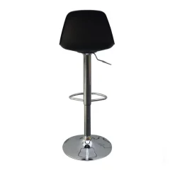 Lot de 2 tabourets haut BOBBA - pied alu - assise noire