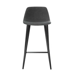 Lot de 2 tabourets MUST - pied noir - assise grise