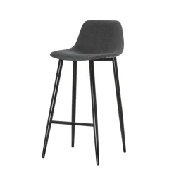Lot de 2 tabourets MUST - pied noir - assise grise