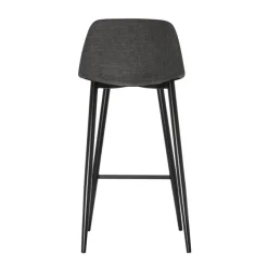 Lot de 2 tabourets MUST - pied noir - assise grise