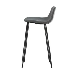 Lot de 2 tabourets MUST - pied noir - assise grise