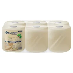 Lucart Professional EcoNatural - Rouleau d'essuie-mains double épaisseur - 450 feuilles - pack de 6