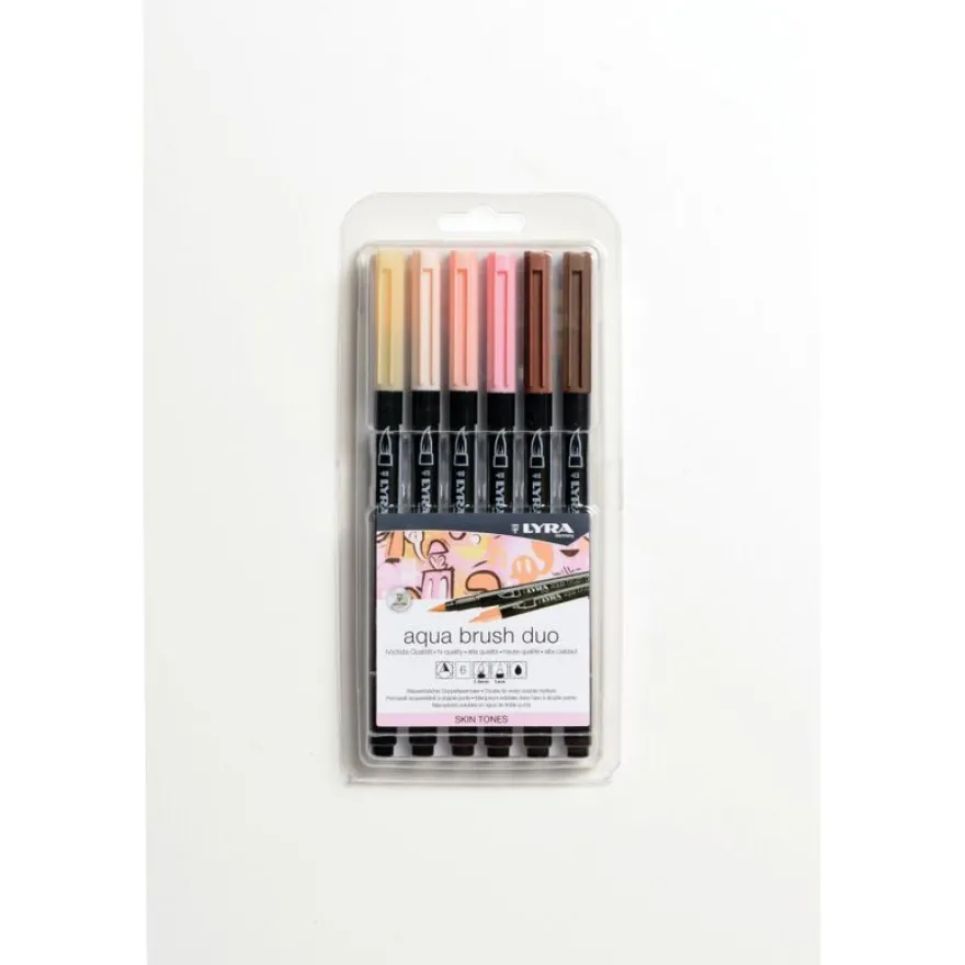 Lyra Aqua Brush Duo - 6 Feutres pinceaux - différentes couleurs