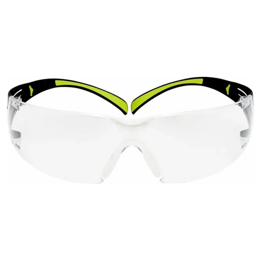 3M SecureFit 400 series SF400C - Lunettes de protection - verre clair - bold neon green temples