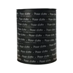 Maildor - Bolduc - ruban d'emballage 10 mm x 250 m - plaisir d'offrir noir/blanc