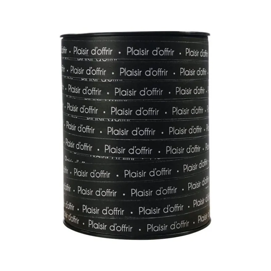 Maildor - Bolduc - ruban d'emballage 10 mm x 250 m - plaisir d'offrir noir/blanc