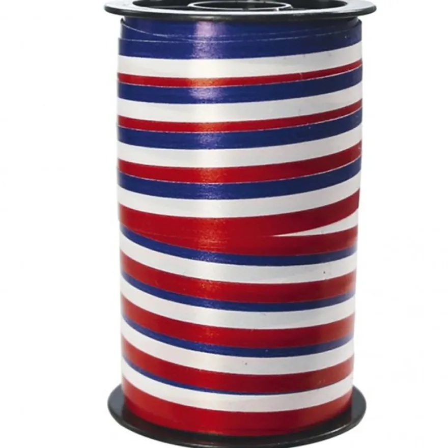 Maildor - Bolduc - ruban d'emballage 10 mm x 10 m - bleu/blanc/rouge