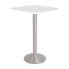Mange debout - carrée - L60 x H110 x P60 cm - pied en fonte coloris alu - plateau blanc