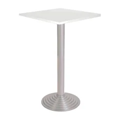 Mange debout - carrée - L60 x H110 x P60 cm - pied en fonte coloris alu - plateau blanc