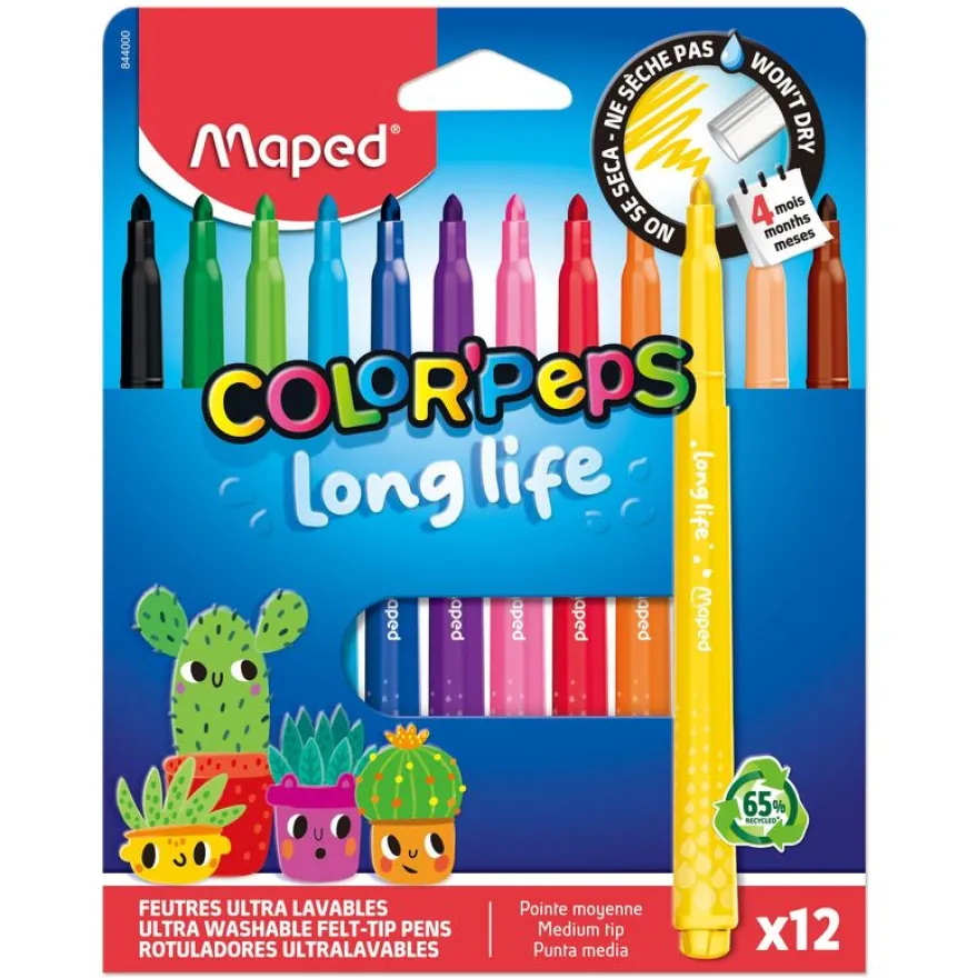 MAPED - 12 feutres LONG LIFE 2.0