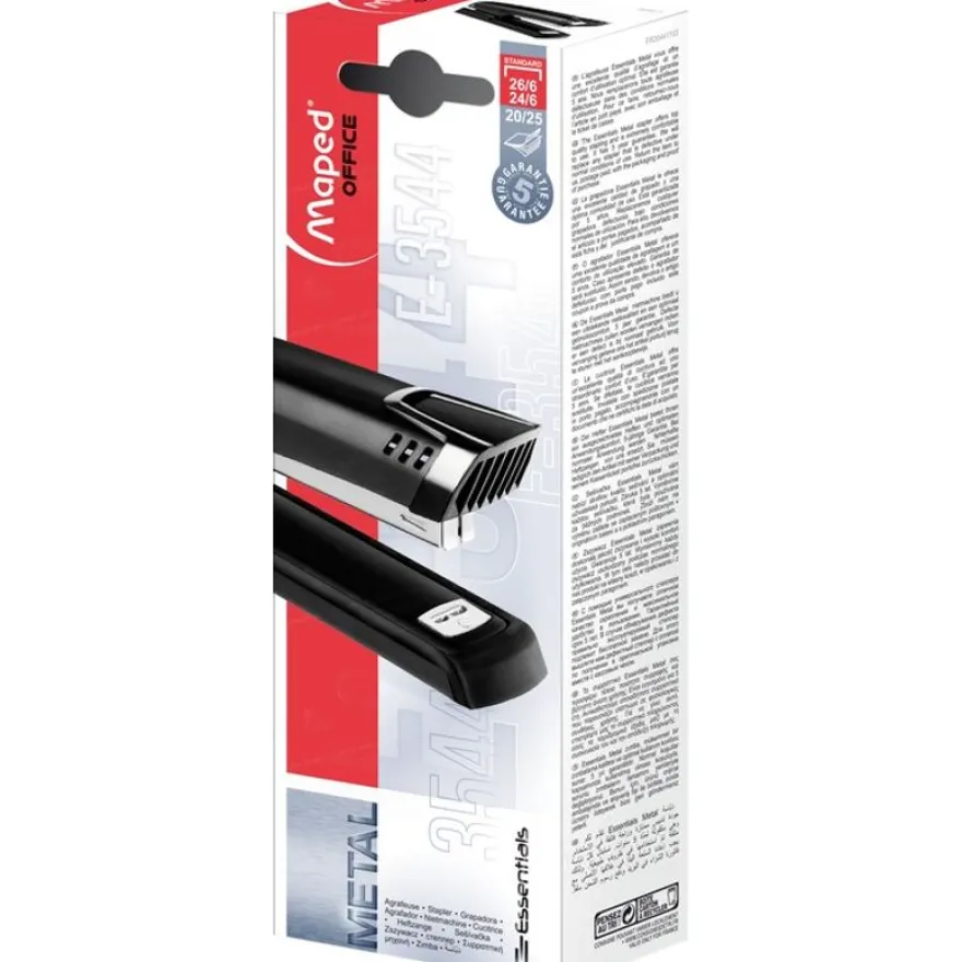 Maped - Agrafeuse Full Strip E3544 noir - capacité de 25 feuilles - agrafes 24/6 ou 26/6