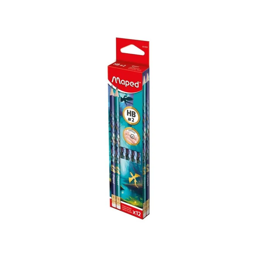 Maped – crayon graphite HB avec embout gomme – Dragon – x1
