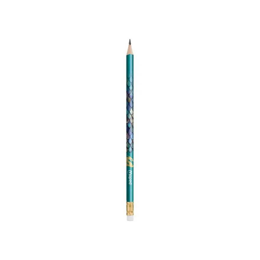 Maped – crayon graphite HB avec embout gomme – Dragon – x1