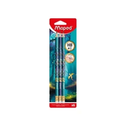 Maped – crayons graphite HB avec embout gomme – Dragon – x6