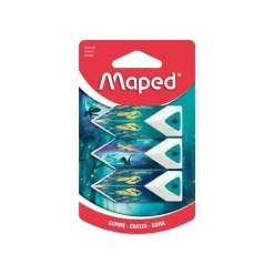 Maped - Dragon - 3 gommes pyramide - blanc - blister