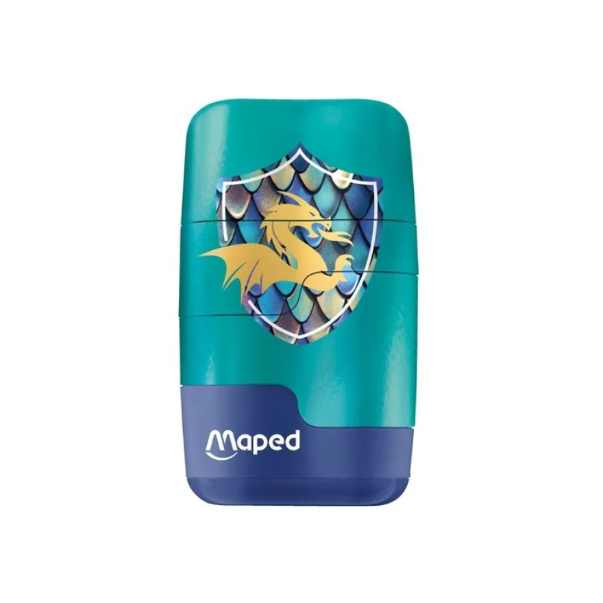 Maped - Dragon - Taille-crayons 2 trous avec gomme + 1 recharge