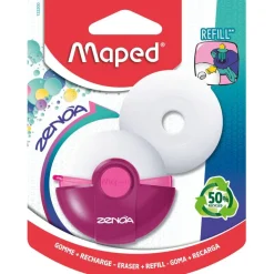 MAPED - Gomme ZENOA rechargeable + 1 recharge - étui rotatif - coloris assortis