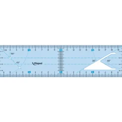 Maped - Règle équerre 2-en-1 - bleu transparent
