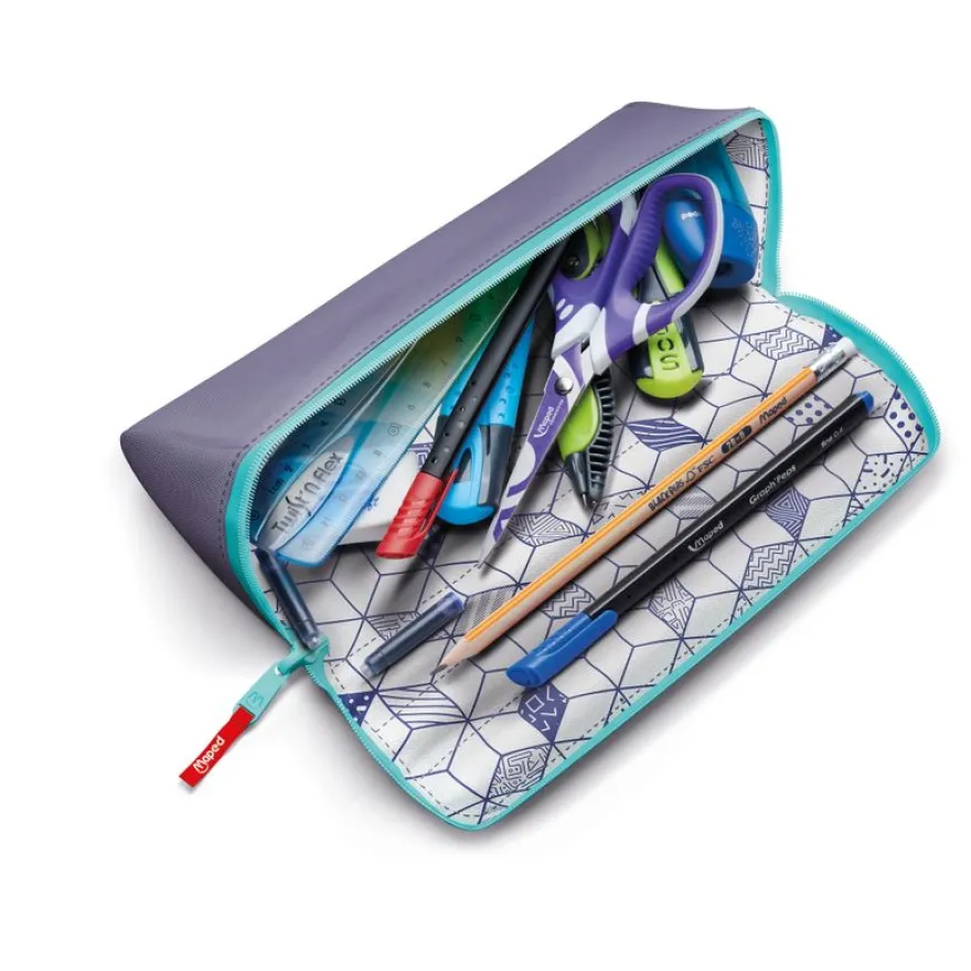 Maped - Trousse à ouverture XXL Basic - violet - réversible et personnalisable