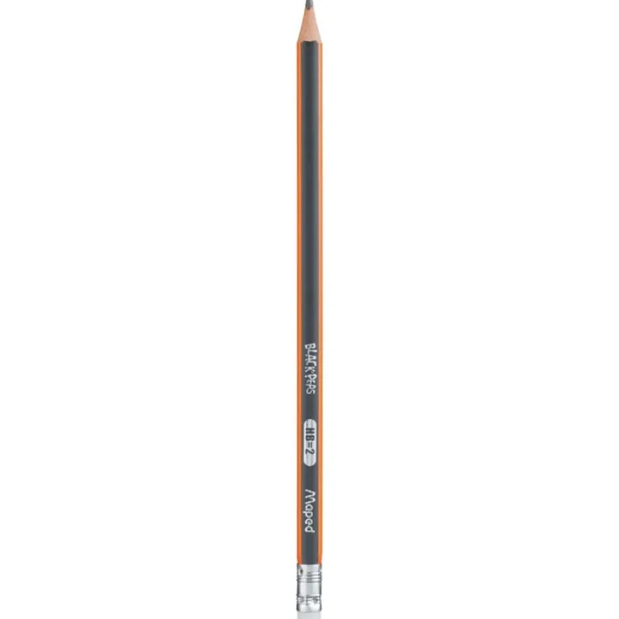 Maped Black'Peps - Pack de 10 crayons à papier - HB - 2,2 mm - embout gomme
