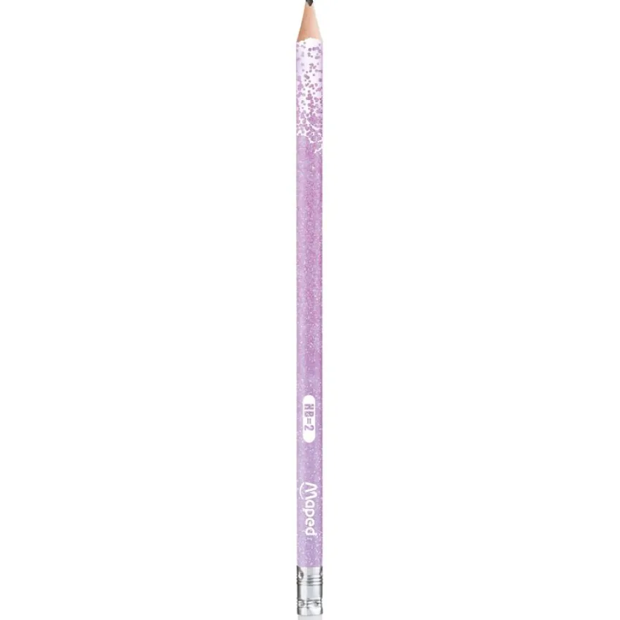 Maped Black'Peps Glitter - Crayon à papier - HB - embout gomme - disponible dans différentes couleurs
