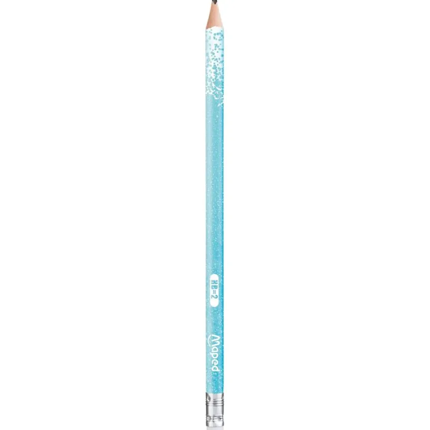 Maped Black'Peps Glitter - Crayon à papier - HB - embout gomme - disponible dans différentes couleurs