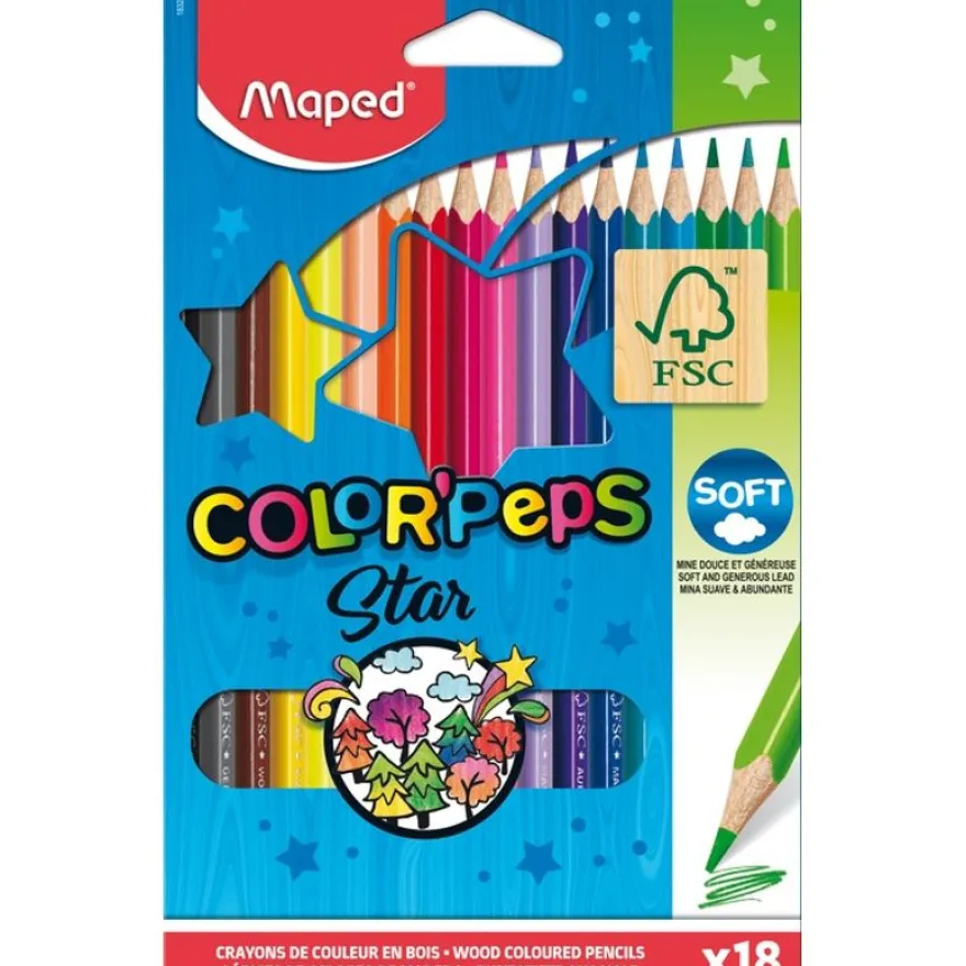 Maped Color'Peps - 18 Crayons de couleur