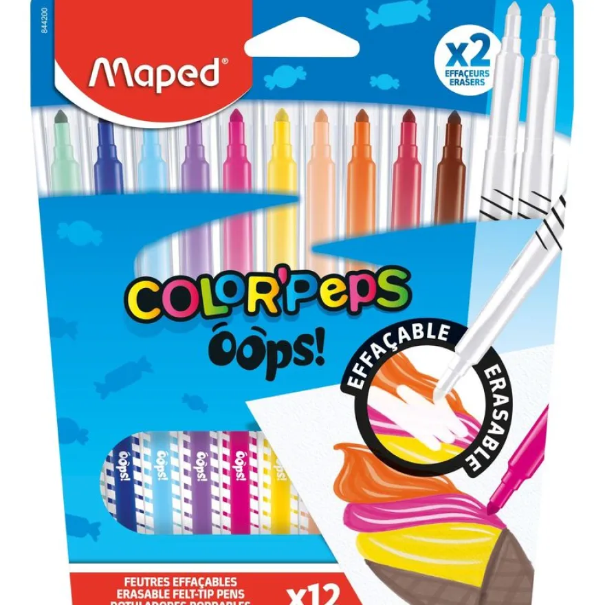 Maped Color'Peps Oops - 10 Feutres effaçables + 2 effaçeurs