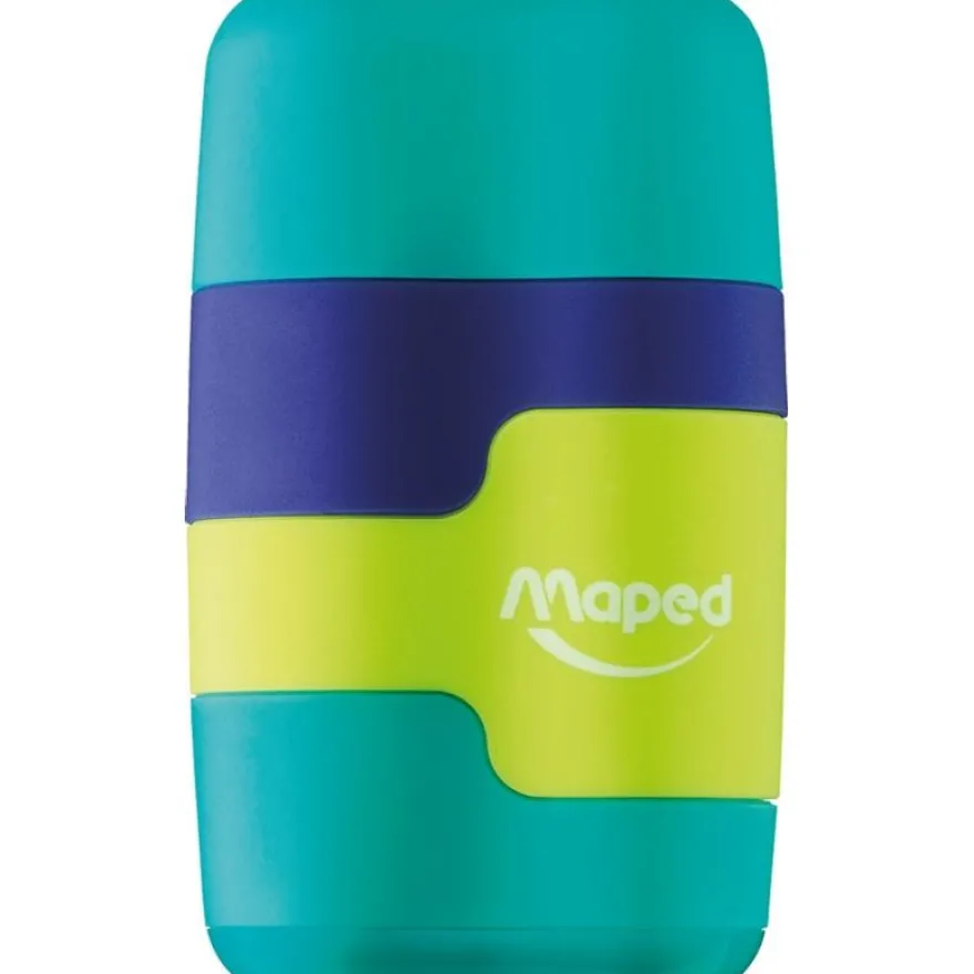 Maped Connect Soft - Taille crayon / Gomme 2-en-1 - 2 trous - disponible dans différentes couleurs