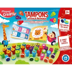 Maped Creativ _ Coffret 52 tampons Lettres & Animaux