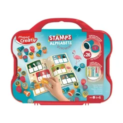 Maped Creativ - Ensemble de timbre d'artisanat - 26 pièces - alphabet - rouge, orange, jaune, vert foncé, vert clair