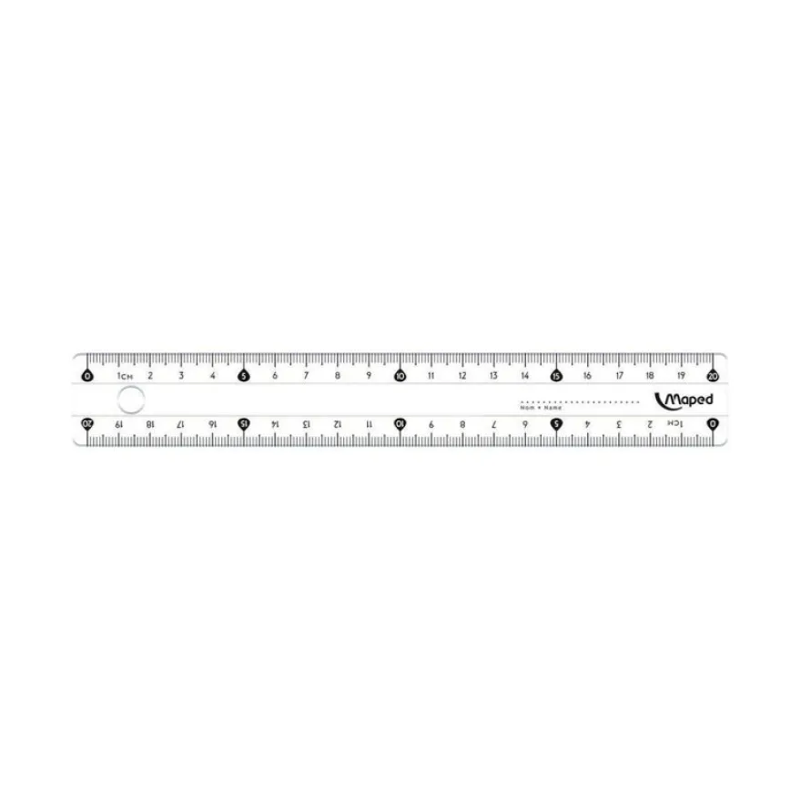 Maped Essentials 146 - Règle plate - 20 cm - plastique translucide