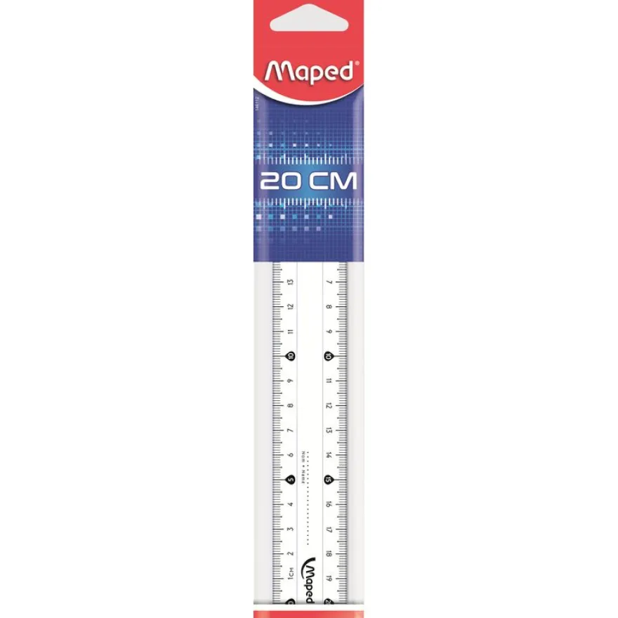 Maped Essentials 146 - Règle plate - 20 cm - plastique translucide