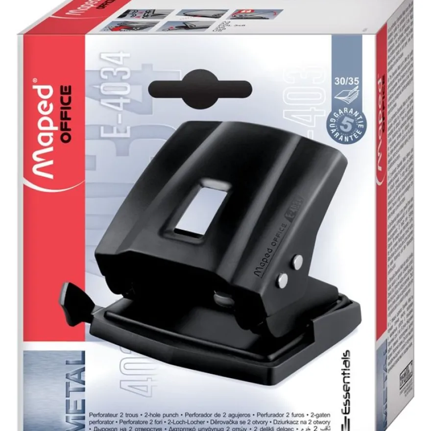 Maped Essentials Métal - Perforateur - 35 feuilles - 2 trous