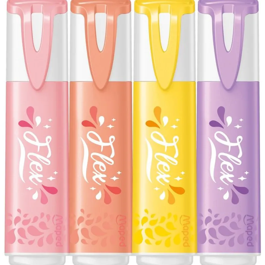 Maped Fluo'peps Flex Pastel - Pack de 4 surligneurs - couleurs assorties
